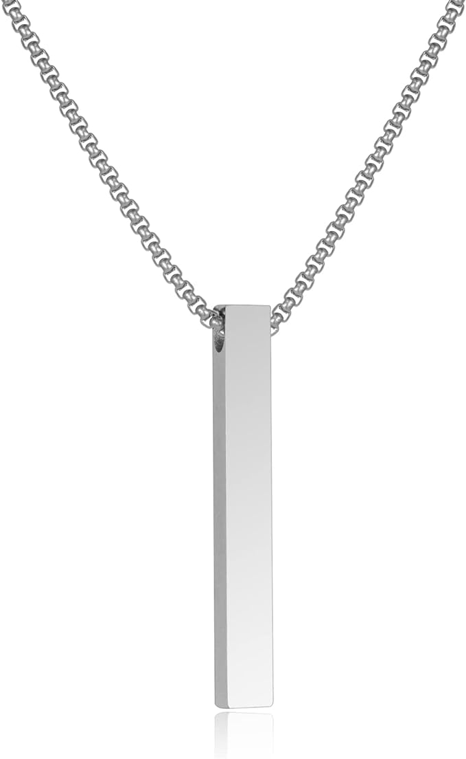 Bar Pendant Stainless Steel Necklace