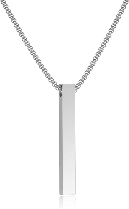 Bar Pendant Stainless Steel Necklace