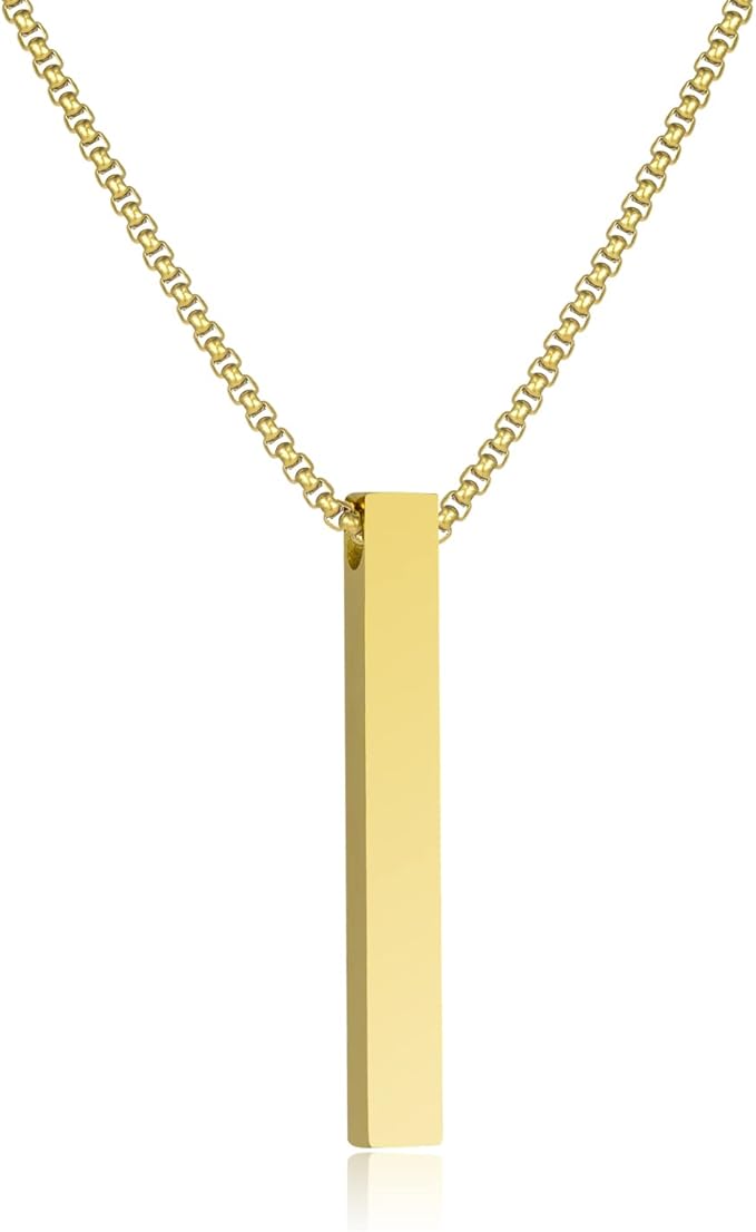 Bar Pendant Stainless Steel Necklace