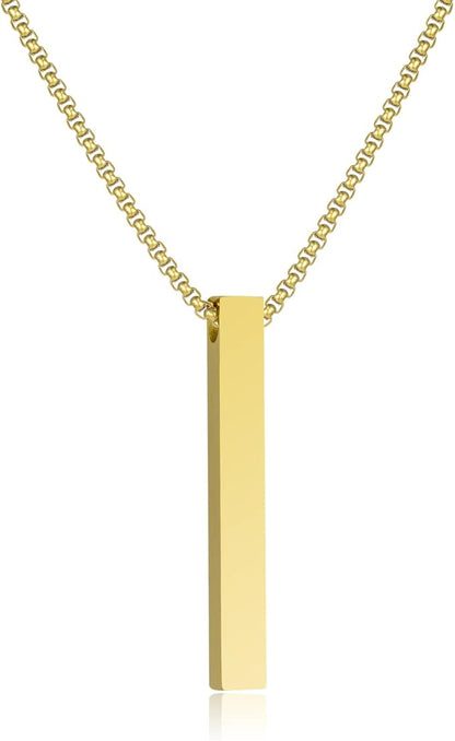 Bar Pendant Stainless Steel Necklace