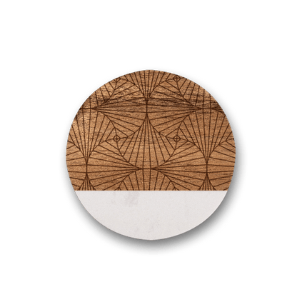 White Marble & Acacia Wood Coasters (4 pack)