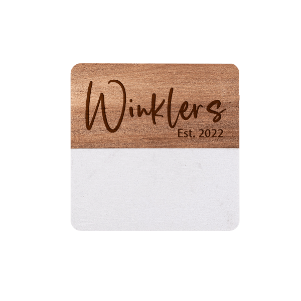 White Marble & Acacia Wood Coasters (4 pack)